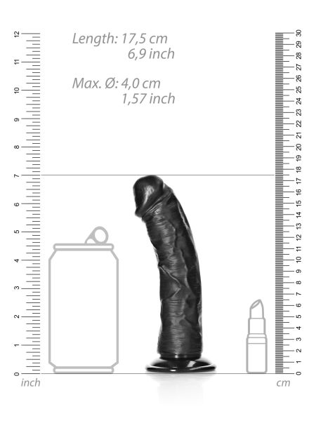 Sztuczny penis dildo realistyczne z przyssawką czarne 17,5cm - 7