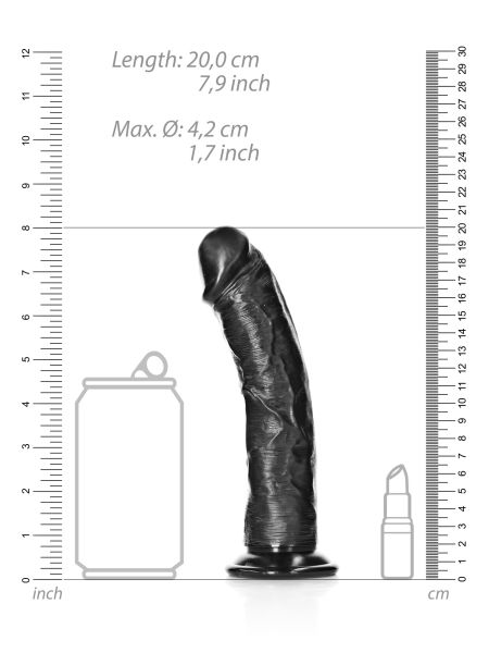 Sztuczny penis dildo realistyczne z przyssawką czarne 20 cm - 7