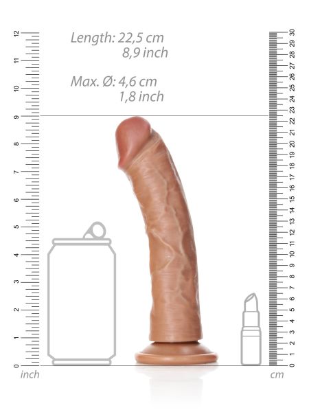 Duże Silikonowe żylaste dildo przyssawka 22,5 cm - 7