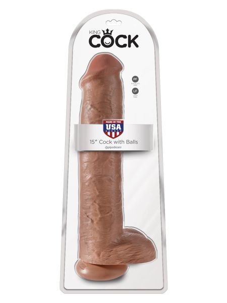 Duży żylasty realistyczny penis z przyssawką 38 cm - 2