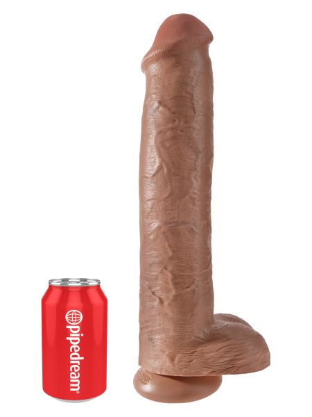 Duży żylasty realistyczny penis z przyssawką 38 cm - 3