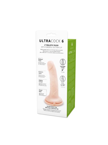 Silikonowe duże dildo z mocną przyssawką 15,2 cm - 5