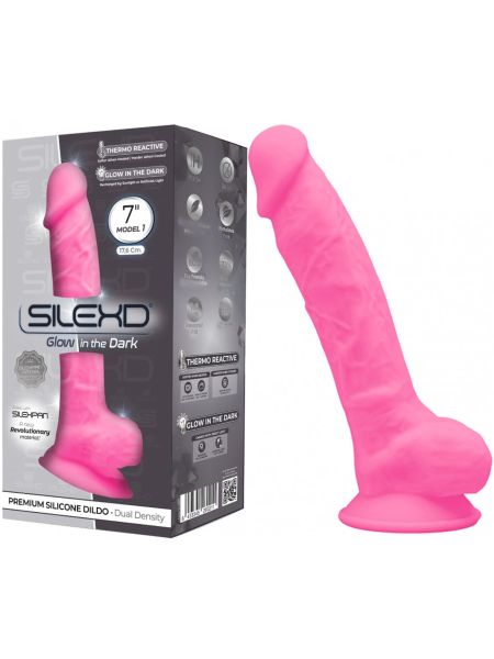 silikonowe różowe dildo z mocną przyssawką 17,5 cm