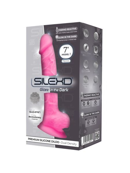 silikonowe różowe dildo z mocną przyssawką 17,5 cm - 3