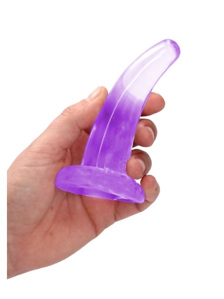 Dildo zakrzywione fiolet z mocną przyssawką 12 cm - 3