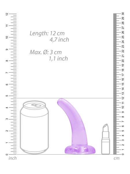 Dildo zakrzywione fiolet z mocną przyssawką 12 cm - 5