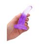 Dildo zakrzywione fiolet z mocną przyssawką 12 cm - 4