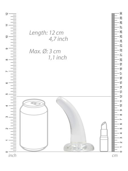 Lekko zagięte małe przezroczyste sex dildo 12 cm - 5