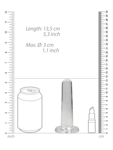 Małe gładkie przezroczyste dildo przyssawka 13,5cm - 5