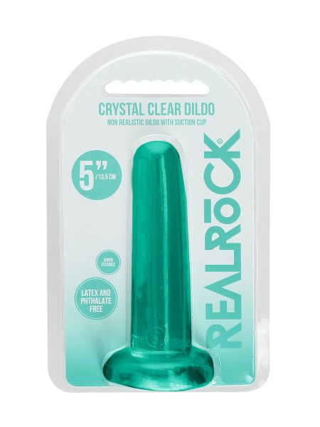 Dildo gładkie zielone z mocną przyssawką 13,5 cm