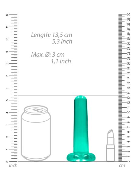 Dildo gładkie zielone z mocną przyssawką 13,5 cm - 6