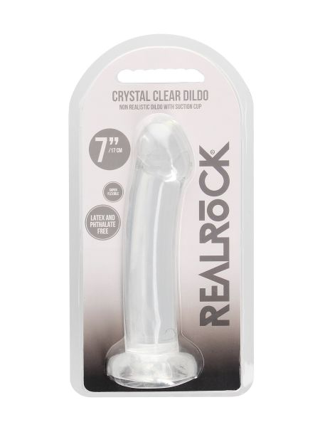 Proste lekko zagięte dildo z przyssawką 16,6 cm