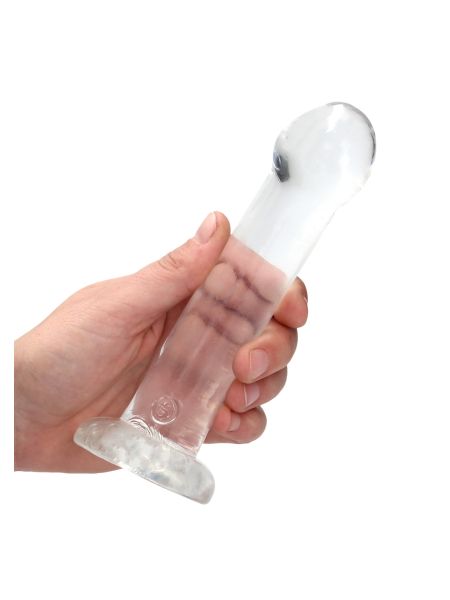 Proste lekko zagięte dildo z przyssawką 16,6 cm - 3