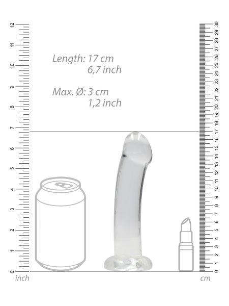 Proste lekko zagięte dildo z przyssawką 16,6 cm - 5