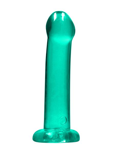 Dildo gładkie zielone z mocną przyssawką 17 cm - 2