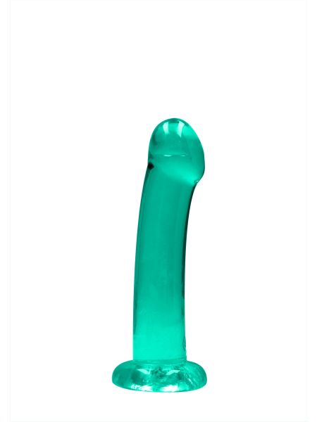 Dildo gładkie zielone z mocną przyssawką 17 cm - 4
