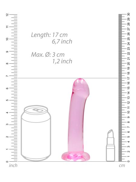 Dildo różowe gładkie z mocną przyssawką 18 cm - 5