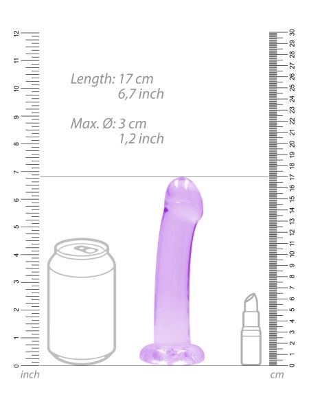 Proste sex dildo z główką i przyssawką penis 17 cm - 5