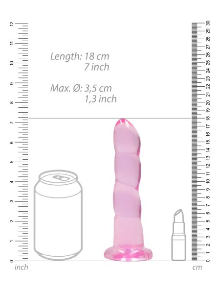 Dildo żelowe z przyssawką spiralne różowe RealRock 18 cm - 4