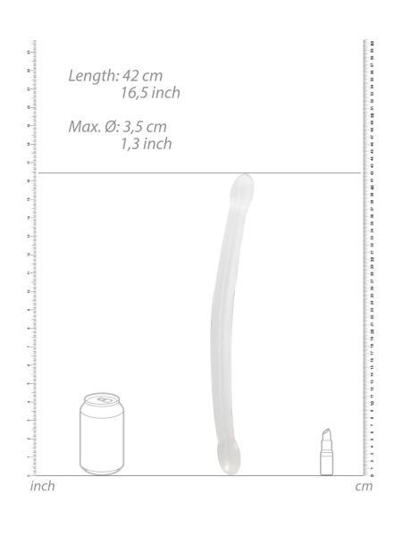 Podwójne dildo cienkie do sexu lesbijskiego białe 42 cm - 4