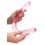 Podwójne dildo cienkie do sexu lesbijskiego różowe 42 cm - 2