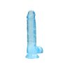 Dildo realistyczne z przyssawką i jądrami niebieskie 21cm - 3