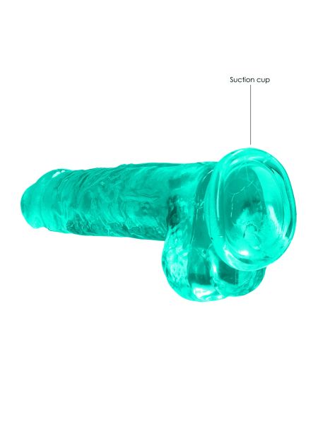 Dildo realistyczne z przyssawką i jądrami zielone 21cm - 5