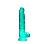 Dildo realistyczne z przyssawką i jądrami zielone 21cm - 3