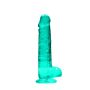 Dildo realistyczne z przyssawką i jądrami zielone 21cm - 5