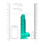 Dildo realistyczne z przyssawką i jądrami zielone 21cm - 7