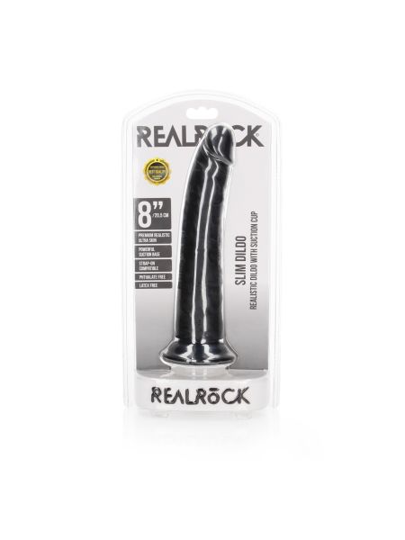 Sztuczny penis dildo realistyczne z przyssawką czarne 22,5cm - 2