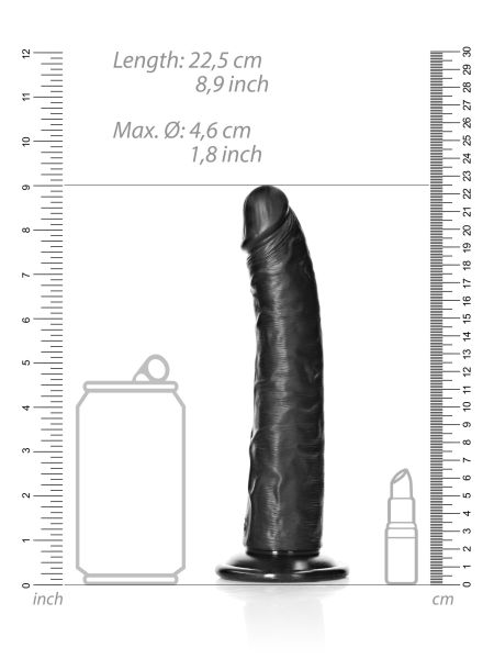 Sztuczny penis dildo realistyczne z przyssawką czarne 22,5cm - 7