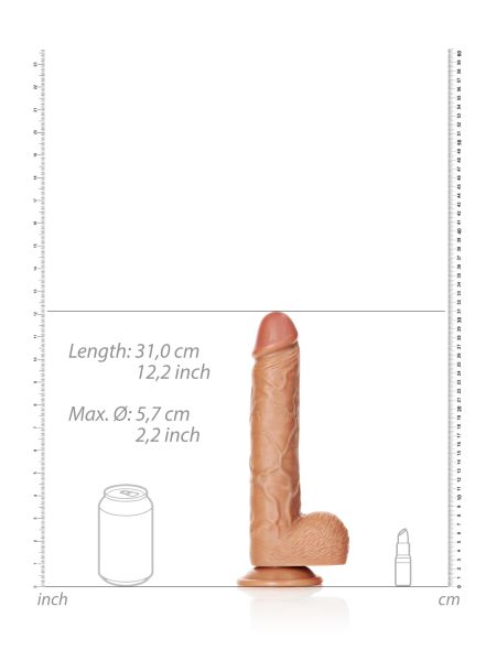 Duże realistyczne żylaste dildo z przyssawką 31 cm - 7