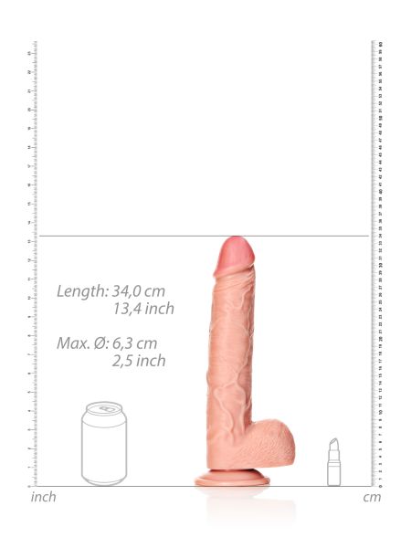 Realistyczny wielki penis żylaste dildo 34 cm - 7