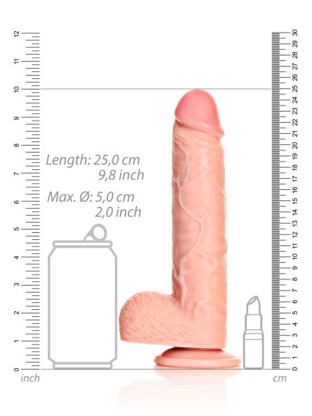 Duży żylasty penis dildo z mocnaą przyssawką 25 cm - 7