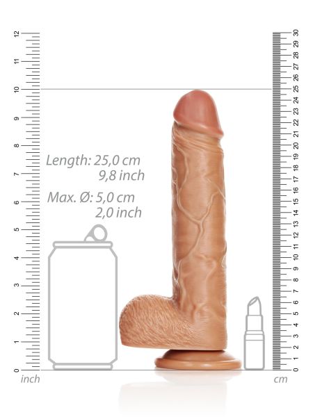 Duży żylasty penis dildo przyssawka silikon 25 cm - 7