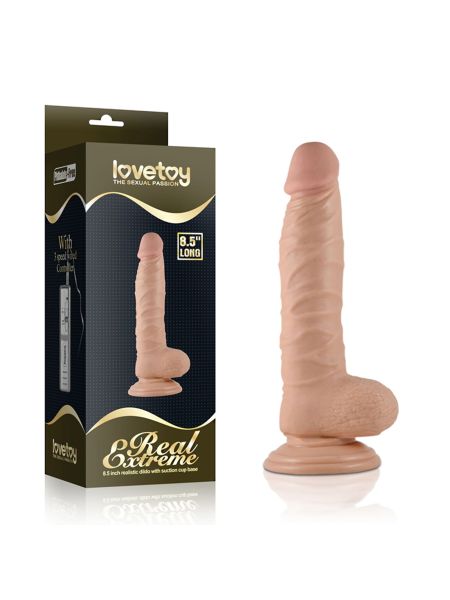 Dildo z przyssawką penis realistyczny żylasty