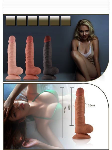 Dildo z przyssawką penis realistyczny żylasty - 3