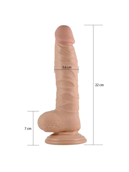 Dildo z przyssawką penis realistyczny żylasty - 7