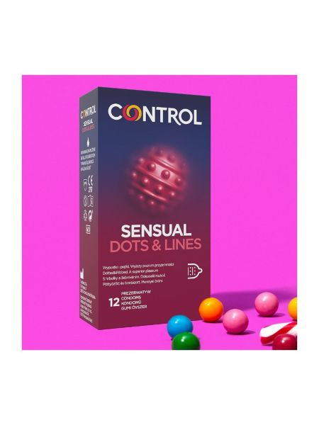 Prezerwatywy z wypustkami prążkowane Control Sensual 12 szt - 3