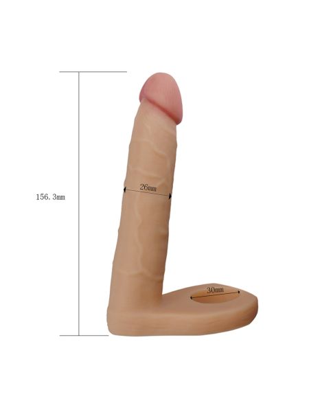 Analne gumowe dildo penis z otworem na penisa 16cm - 6