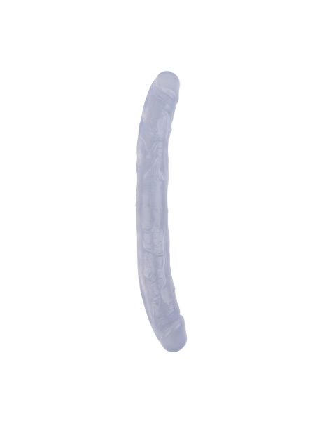 Białe podwójne żylaste dildo sex lesbijski 32,5 cm - 2