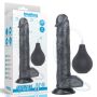 Czarne dildo żylaste przyssawka i wytrysk 28 cm - 2