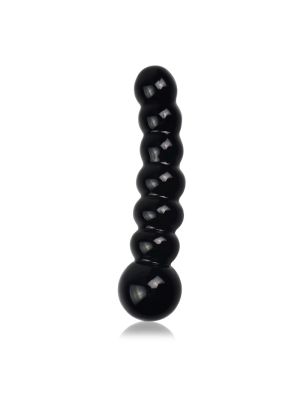 Czarne szklane koraliki analne dildo anal 17 cm - image 2