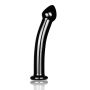 Czarne zakrzywione dildo gładkie z główką 18,5 cm - 2