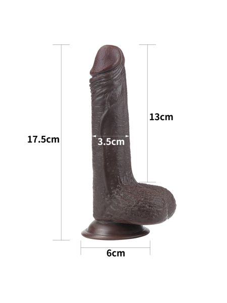 Czarny gruby penis z przyssawka żylaste dildo - 2