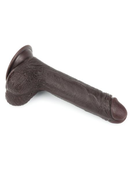 Czarny gruby penis z przyssawka żylaste dildo - 9