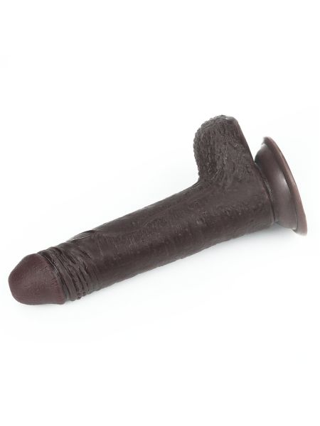 Czarny gruby penis z przyssawka żylaste dildo - 10