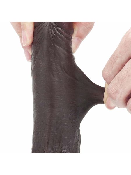 Czarny gruby penis z przyssawka żylaste dildo - 13