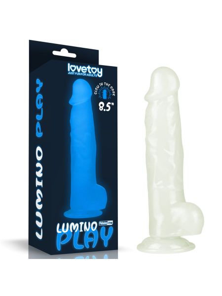 Dildo led giętkie duży penis podświetlany 21,5 cm